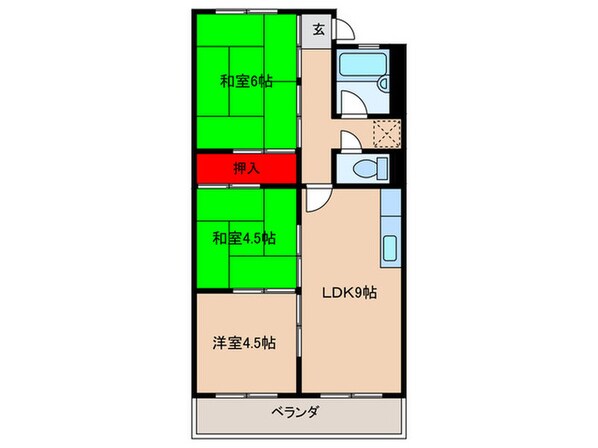 箕面パークヴィラ東棟の物件間取画像